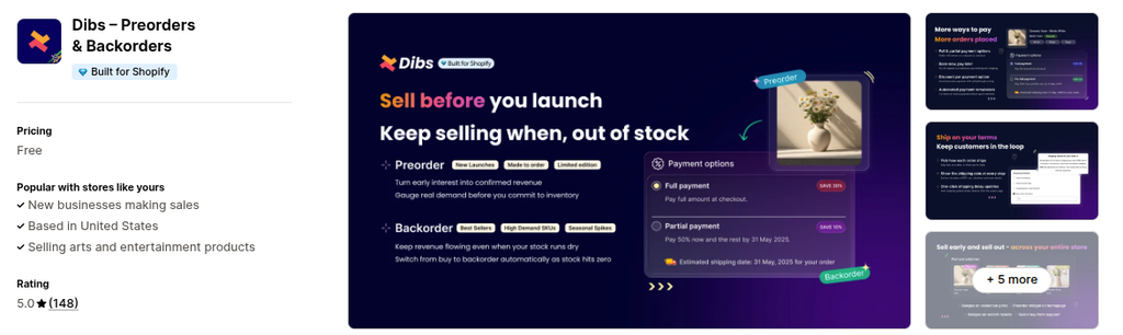  Dibs – Preorders & Backorders